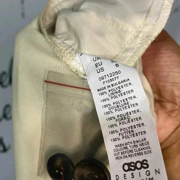 NWT ASOS DESIGN Tapered Dad Pants with Ankle Tab Detail - Picture 7 of 7